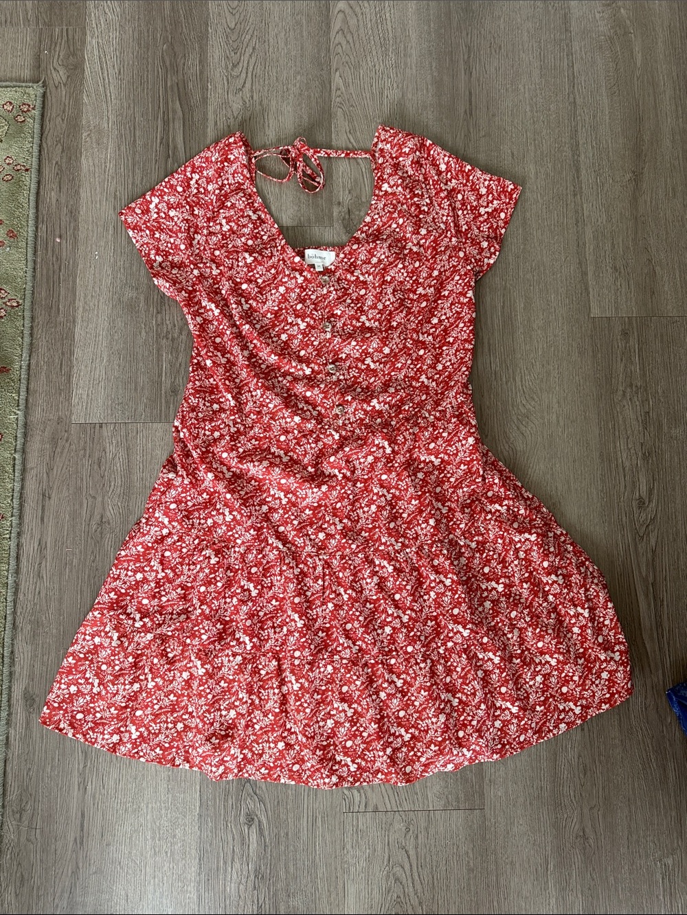 bohme orange Floral Tie-Back A-Line Dress for Kids